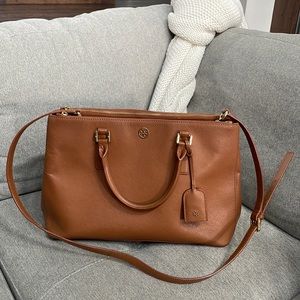 TORY BURCH Robinson Double Zip Large Leather Tote